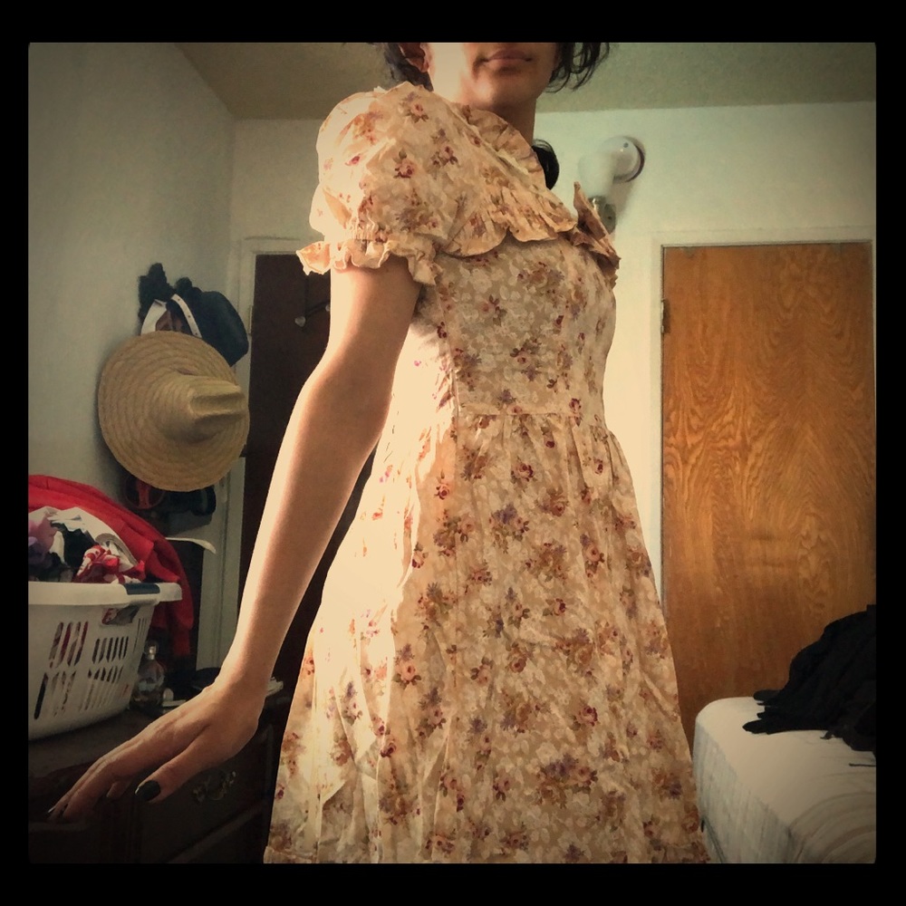 Vintage ivory rose print Lolita dress